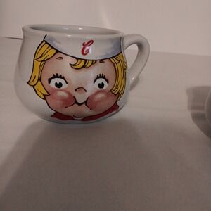 Campbell's Soup Kid Face Mugs(2) Piece Set Both Houston Harvest  1-1998/ 1- 2000
